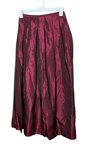 NWT Vintage Tofy‎ Burgundy Maxi Skirt Pleated Long Evening Formal Womens 8 thumbnail 1