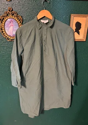 Tuckernuck Pomander Place Polly Shirtdress M Green Preppy 100% Cotton Capsule Boxy thumbnail 1
