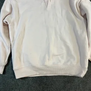 Tna Aritzia Cozy Fleece Boyfriend Polo Sweatshirt Pale Pink Small Oversized thumbnail 10