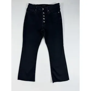 Banana Republic Luxe‎ Sculpt Jeans Women’s 27P Black Crop Flare Button Fly thumbnail 8