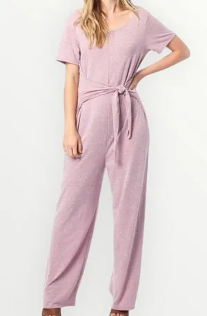 Alternative Women's Pink Tie Waist Jumpsuit Size M Casual Short Sleeve thumbnail 1