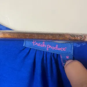 Fresh produce blue Augustine stretchy casual dress size medium thumbnail 2
