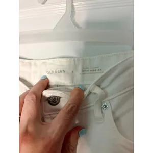 Old Navy Sky-Hi Wide Leg Jeans White Extra High Rise Denim Pants Womens 8 thumbnail 3