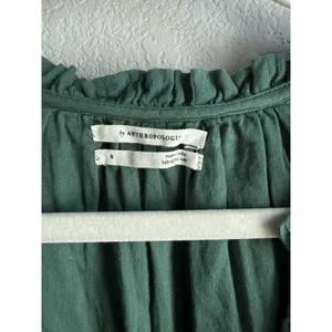 Anthropologie Carrie Mini Dress Green Peasant Tiered Tunic Lace Sleeve Sz S Boho thumbnail 8