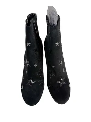NEW The Fix Nash Oval Heel Ankle Bootie Sequin Star Black Size 8.5 thumbnail 7