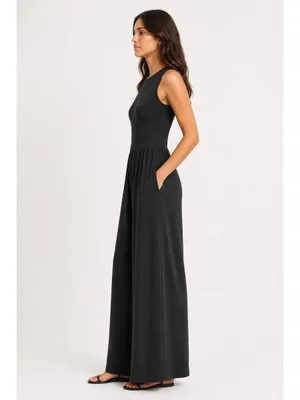 Cider Solid Sleeveless Wide Leg Jumpsuit thumbnail 8