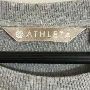 Athleta Gray Modal Crossover Tulip Hem Raglan Long Sleeve Sweatshirt Small thumbnail 3