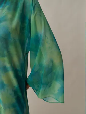 NWT Few Moda Ramona Coverup Dress size Small S lagoon watercolor green blue opt thumbnail 5