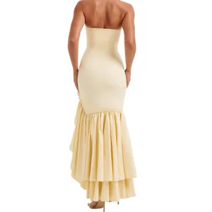 NWT Babyboo Angelina Maxi Dress Lemon Yellow Size Small thumbnail 2