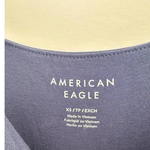 American Eagle Empire Waist Wide-Leg Knit Jumpsuit XS Deep Sea Blue NWT thumbnail 4