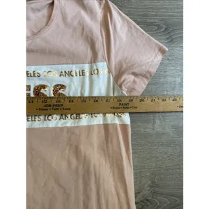 Guess Big Bling Logo T-Shirt Dress L Pink Rose‎ Quartz Pink Women's Summer thumbnail 5