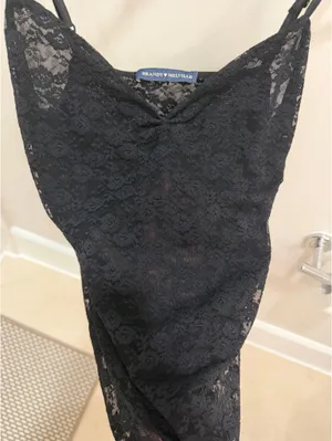 Brandy Melville Lace Tank Black thumbnail 4
