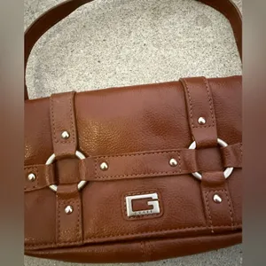 Guess Signature Classic Brown & Silver Mini Satchel Bag thumbnail 2