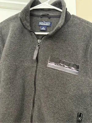 Lands' End Charcoal Gray Full-Zip Sherpa Fleece Jacket thumbnail 3
