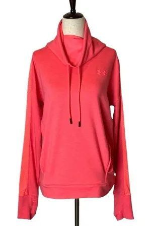 Under Armour Sweatshirt‎ Women Small Pink Loose Fit Mock Neck Pullover Athletic thumbnail 1