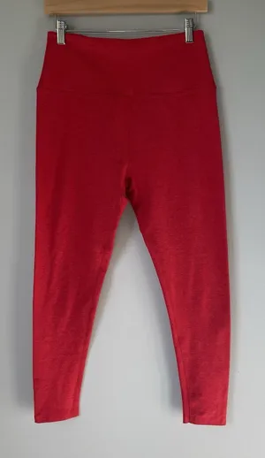 Beyond Yoga Athletic Leggings Made in USA Red 24" Inseam Ankle Women's Size XL thumbnail 1