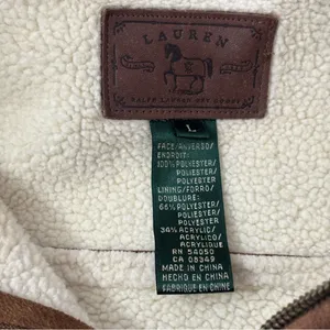 Lauren Ralph Lauren Dry Goods Jacket Sherpa Lined Hooded Coat Brown Women Large thumbnail 13
