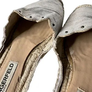 Karl Lagerfeld‎ Metallic Silver Espadrille Slides Slip on Shoes Women Size 7.5 thumbnail 16