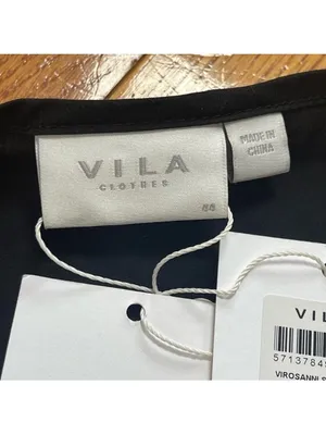 Vila Clothes black tiered sleeveless midi dress cotton blend New Sz 12 - 14 thumbnail 8
