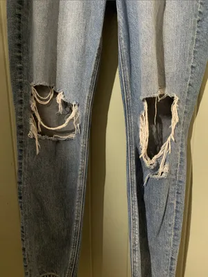 American Eagle Outfitters Light Blue Distressed Boyfriend Jeans thumbnail 3