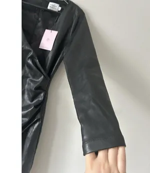 Hello Molly Black Catwoman Mini Dress Asymmetrical Front Slit Sexy Party Medium thumbnail 11