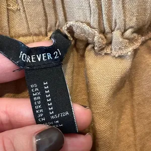 Forever 21 linen blend tan wide leg tie waist pant thumbnail 6
