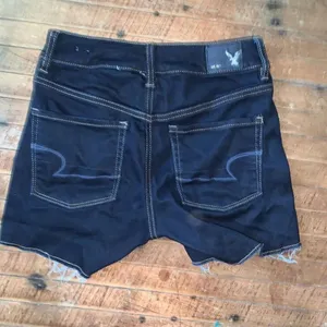 American Eagle dark wash cutoff 2 hi-rise shortie shorts thumbnail 2