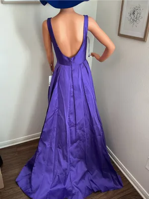 Vienna Prom Bold Purple Satin Ball Gown Size 2 NWT thumbnail 6
