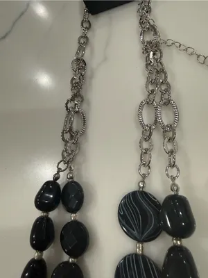 Catherines Designer layered chunky Multi-Strand Black & Yellow Beaded Statement Necklace thumbnail 4