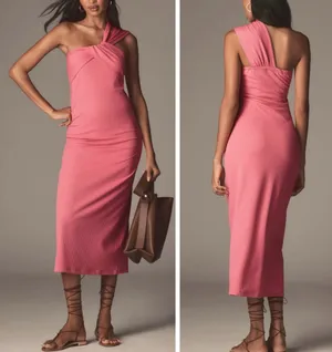 Anthropologie Porridge Antonia Twist-Front Ribbed Maxi Dress, Size XS thumbnail 6