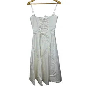 NWT Babyboo Deanna Ivory Corset Lace Up Fit & Flare Midi Dress Womens Size M thumbnail 13