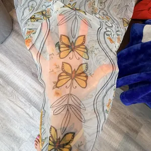 SHEIN Curve 2XL Butterfly Floral Mesh Maxi Skirt Sheer Boho Fairycore Y2K thumbnail 3