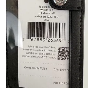 Kate Spade Staci Slim Bifold Wallet Nimbus Grey Colorblock‎ Saffiano Leather NEW thumbnail 7