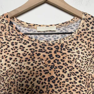 Ulla Johnson Women Eve Snow Leopard Shirt‎ Medium Long Sleeve Crew Neck Cotton thumbnail 3