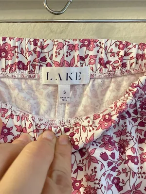 LAKE Pima Crew Long-Short Set in Dahlia Garden Floral Size Small thumbnail 8