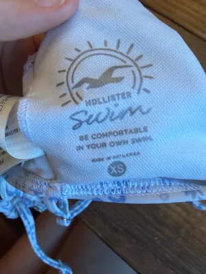 Blue and white floral Hollister swimsuit top thumbnail 2