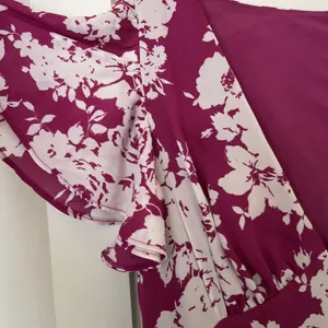 Abercrombie & Fitch Maxi Dress NWT Pink Floral Ruffle Sleeve Slip Dress XL thumbnail 5
