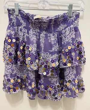 Ramy Brook Purple Sequin Skirt thumbnail 1