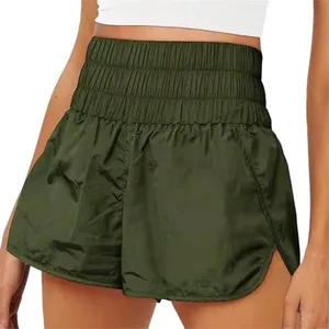 Athleta Womens High Waisted Athletic Shorts Green Medium thumbnail 1