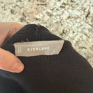 Everlane Black Cotton Open Front Cardigan Sweater Size Large thumbnail 4