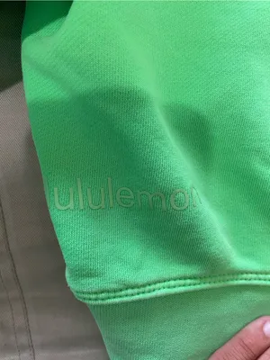 Women’s Lululemon cropped Crewneck Sweatshirt - Neon Green size 4 thumbnail 5
