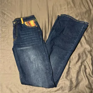 Ranch Dress’n Stylish Blue Boot Cut Jeans with Multicolor Western Pocket thumbnail 2
