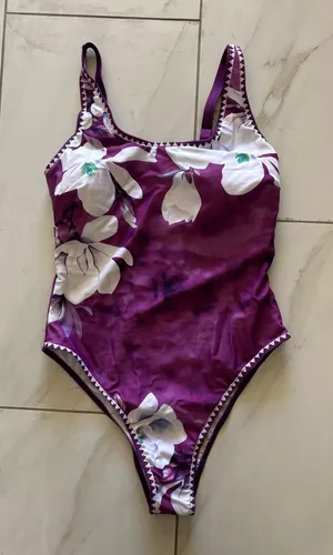 Floral Swimsuit Purple Size M thumbnail 1