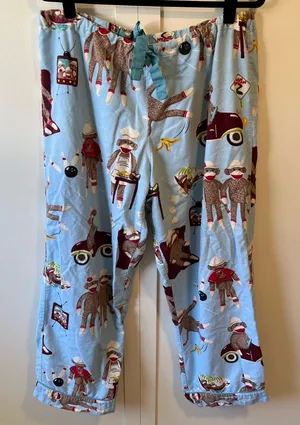 Nick & Nora Women’s Sock Monkey Bowling Slumber Pajama Pants Size‎ Large thumbnail 1