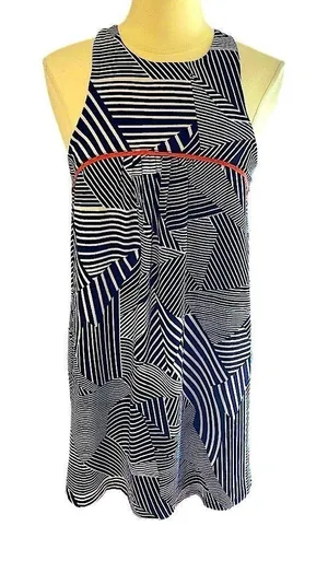 THML Navy‎ Blue & White Sleeveless Mini Dress, Small thumbnail 1