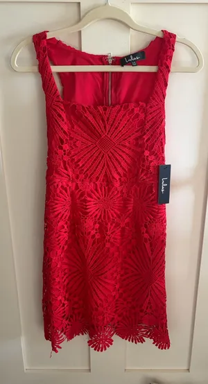Lulus Mini Dress Red Lace thumbnail 1