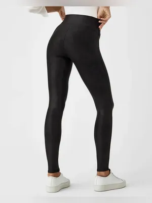 Spanx fleece LINED faux leather leggings black NEW medium thumbnail 4