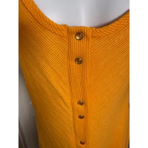 Betsey Johnson Orange Ribbed Maxi Dress NWT‎ Y2K Retro Indie Short Sleeve thumbnail 9