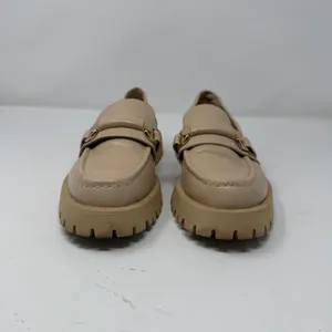 Zara Lug Sole Horsebit Platform Loafers Beige Chunky Slip On Women Size 38 7.5 thumbnail 11
