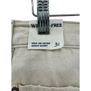 WE THE FREE Now Or Never Denim‎ Shorts Women's Size 31 Ivory NEW Distressed thumbnail 3